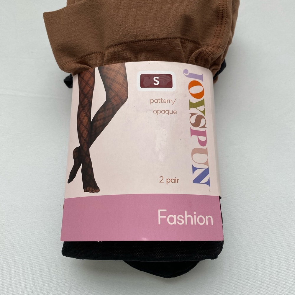 Joyspun Fashion Tights 2pk. Opaque/Houndstooth. SIZE SMALL. NWT - Picture 3 of 8
